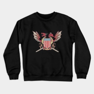 American Flag with Twin Dragons Crewneck Sweatshirt